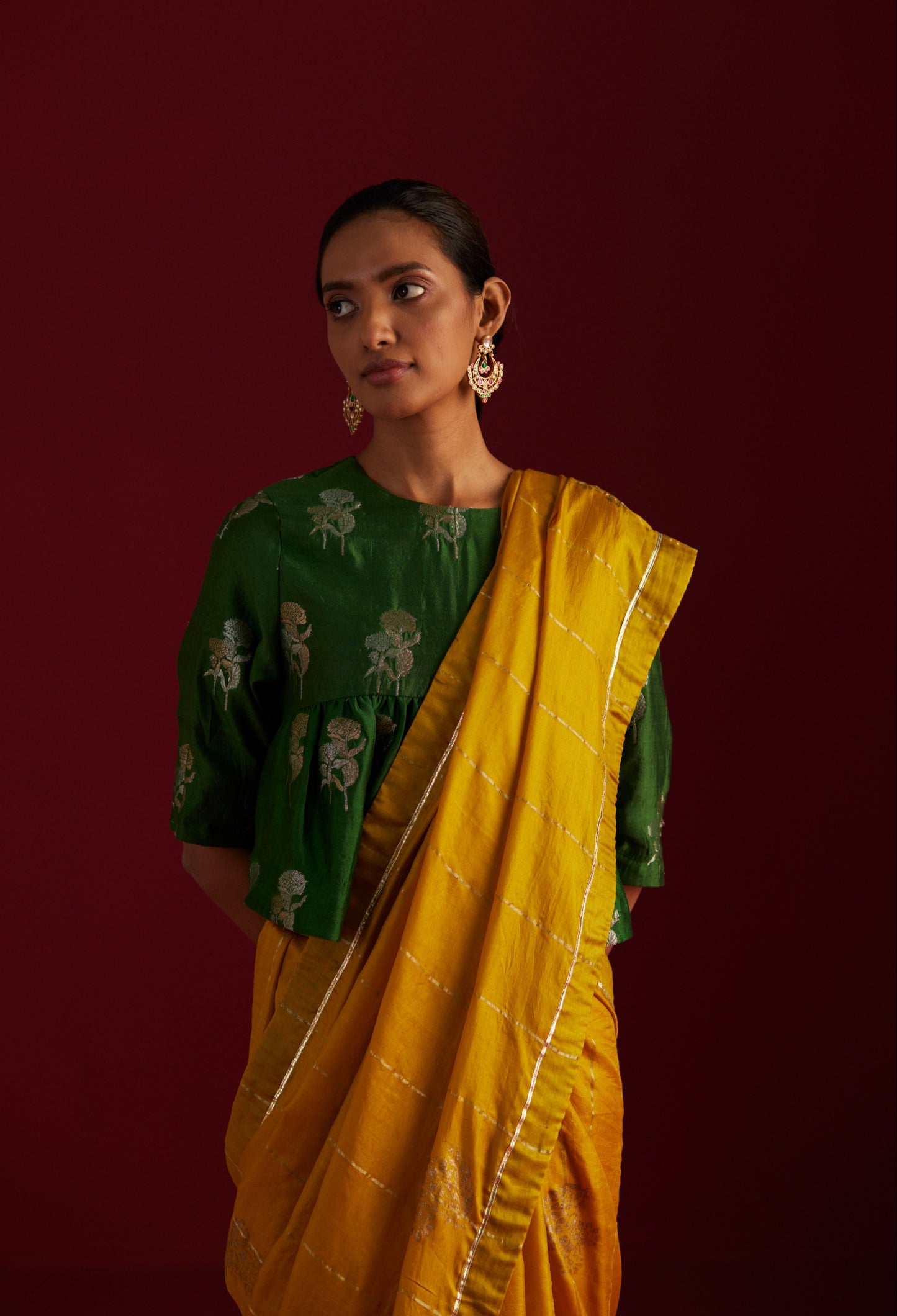 Sameera Saree in Ochre Pure Silk