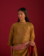 Angrakha Blouse in Gold Tissue
