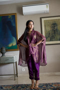 Coco Shirt in Purple Pin Stripe with Purple Pant