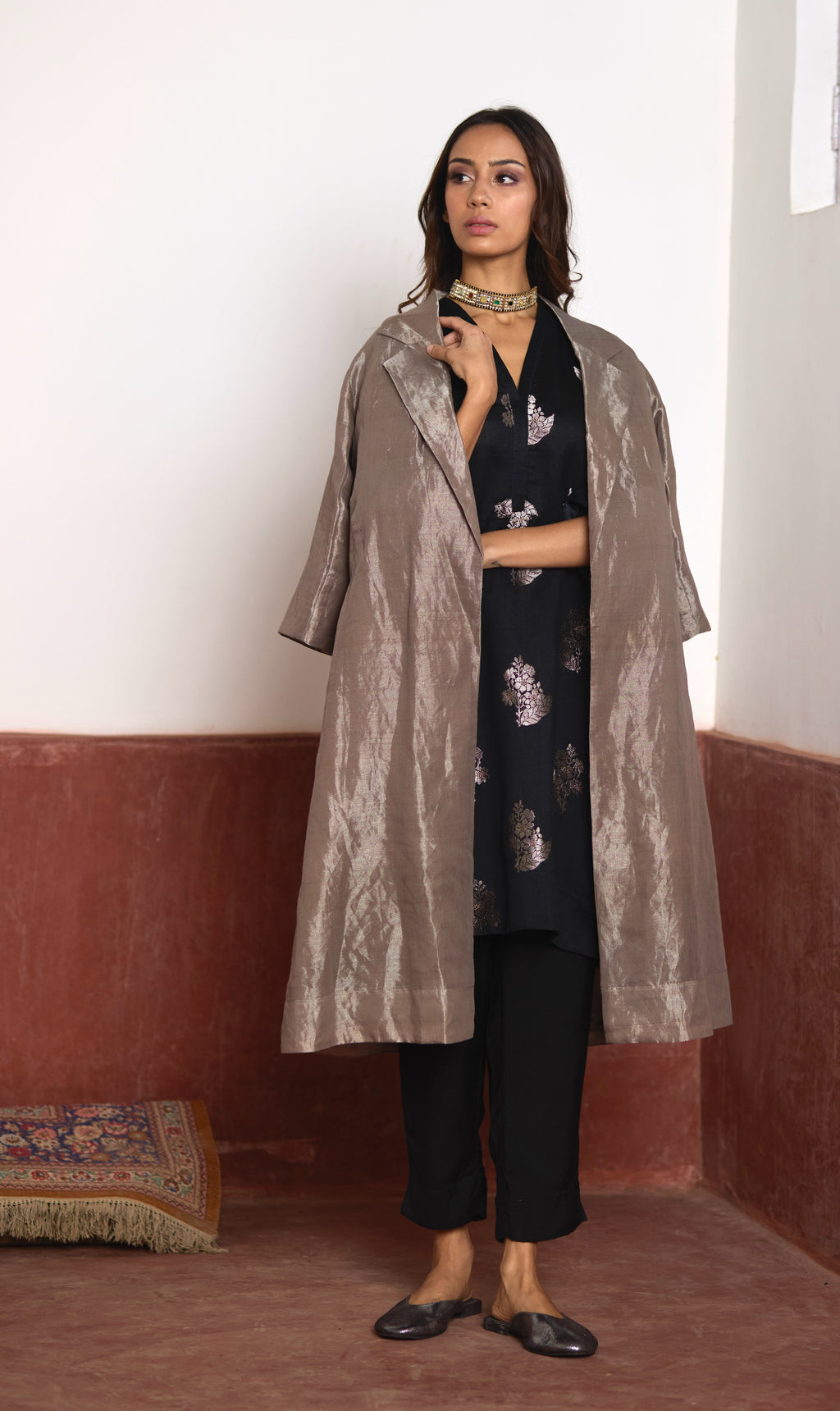 Sally Jacket in Silver Tissue