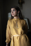 Turkish Ashoka Rina Dress in Gold Tissue with Gold Tissue Pant