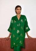 Shahi Kaftan in Green Brocade with Green Pant