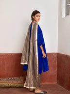 Dupatta in Silver Tissue