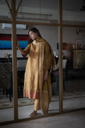 Sunhera Anu Kurta in Gold Crushed Tissue with Gold Crushed Tissue Pant
