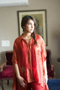 Coco Shirt in Red Pin Stripe with Red Pant