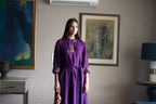 Turkish Ashoka Rina Dress in Purple Silk with Purple Silk Pant