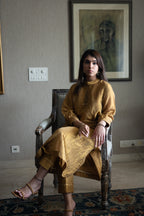 Turkish Ashoka Rina Dress in Gold Tissue with Gold Tissue Pant