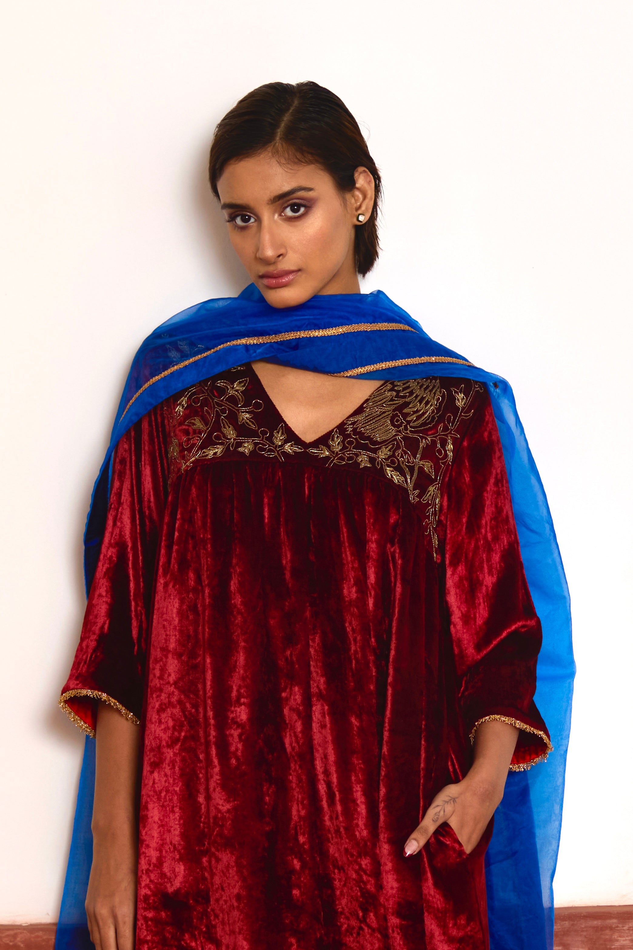 Dupatta in Blue Organza