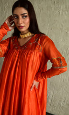 Diana Kurta in Orange with  Churidar