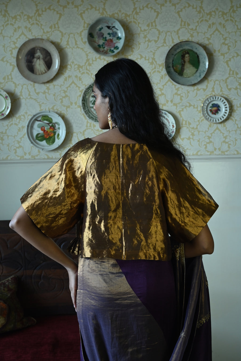 Charulata Blouse in Gold Tissue
