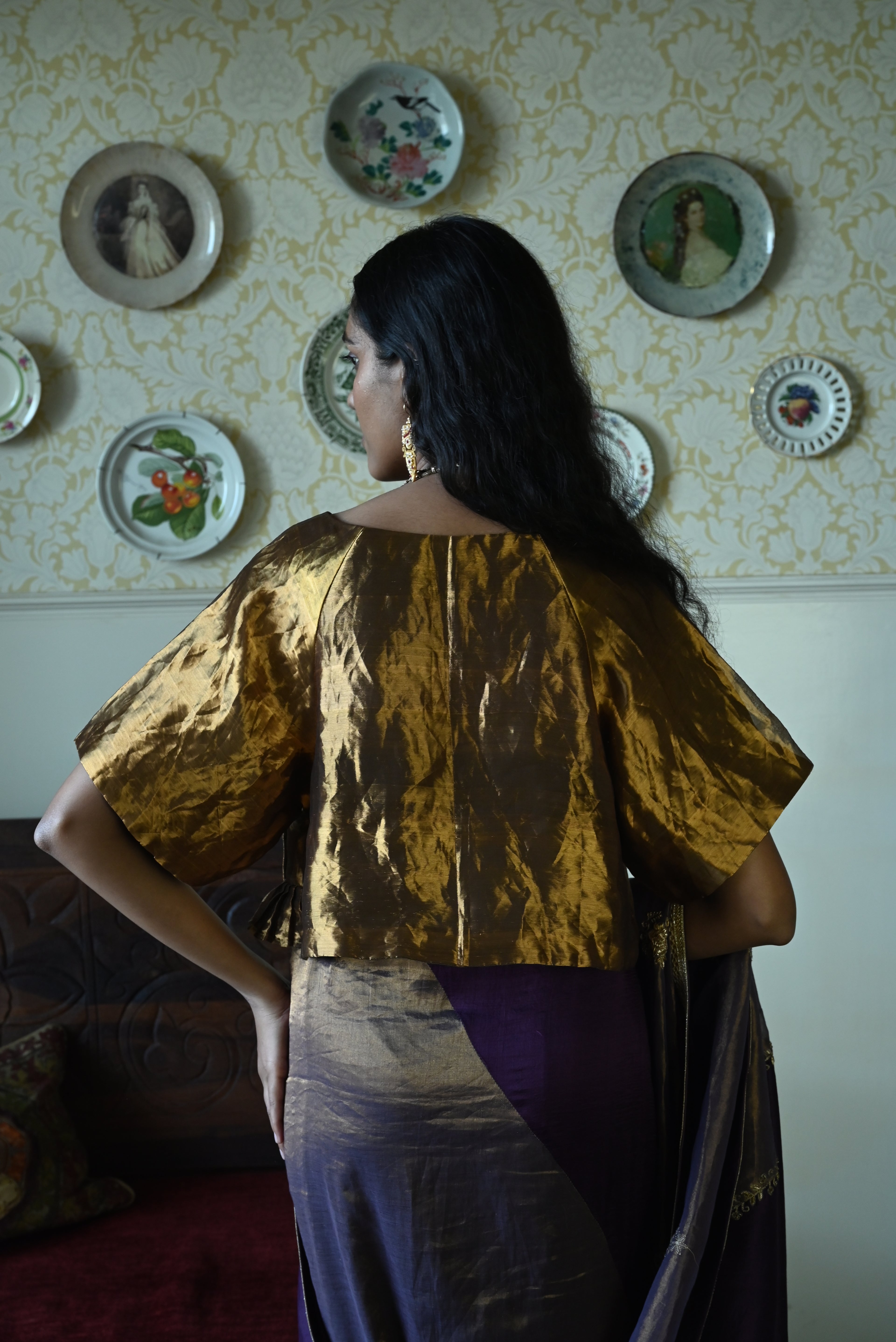 Charulata Blouse in Gold Tissue