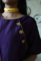 Charulata Blouse in Purple Silk