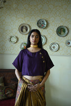 Charulata Blouse in Purple Silk