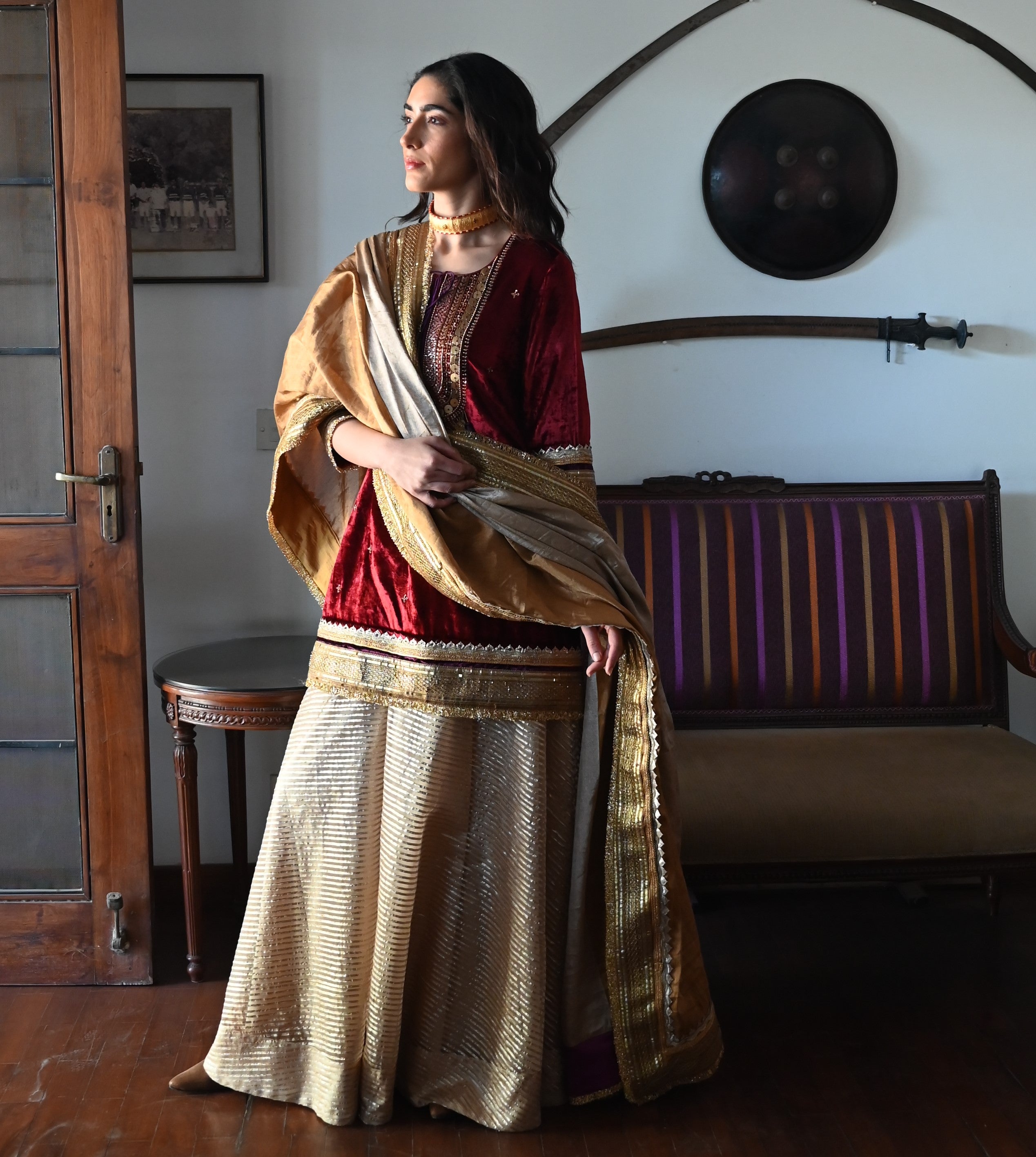 Amal Dupatta in Half & Half Tissue