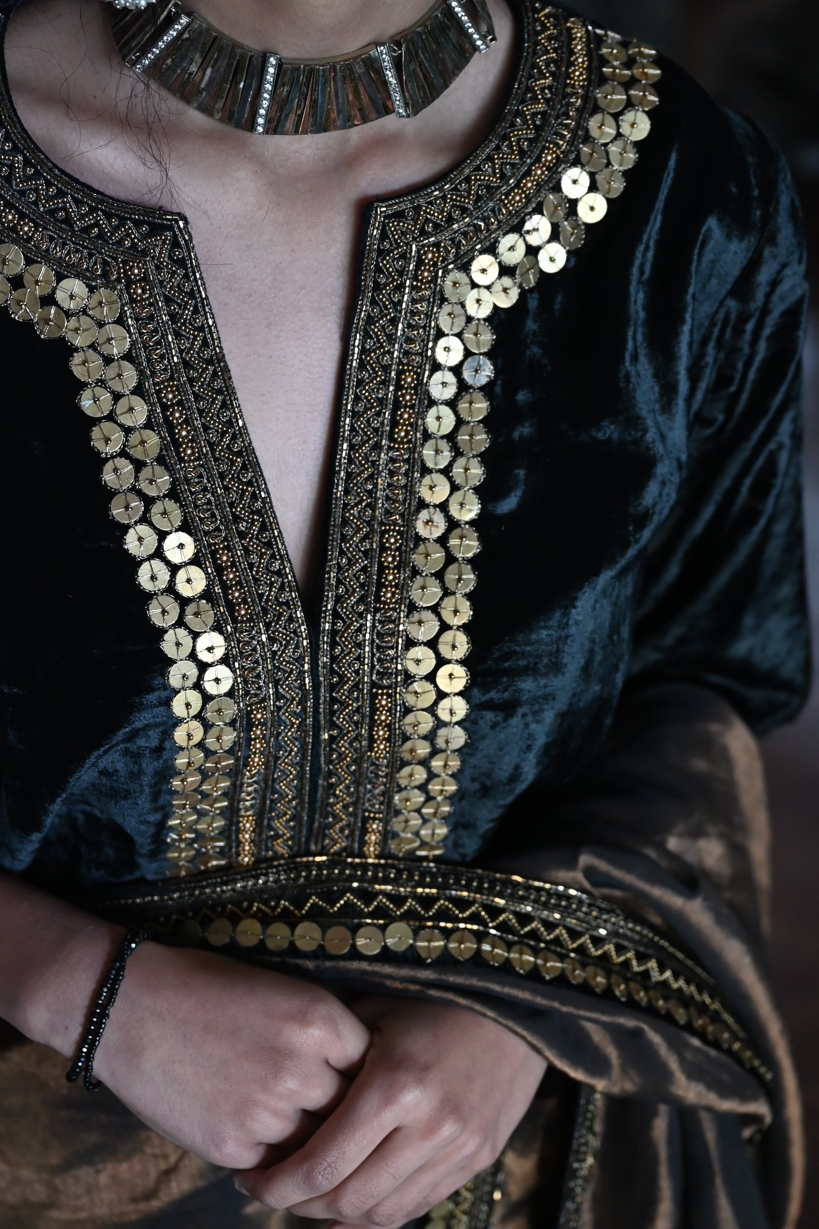 Saifi Blouse in Black Velvet