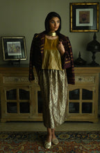 Bomber Jacket in Plum Zari Silk