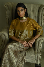 Reshma Blouse in Vintage Gold Tissue