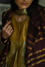 Bomber Jacket in Plum Zari Silk