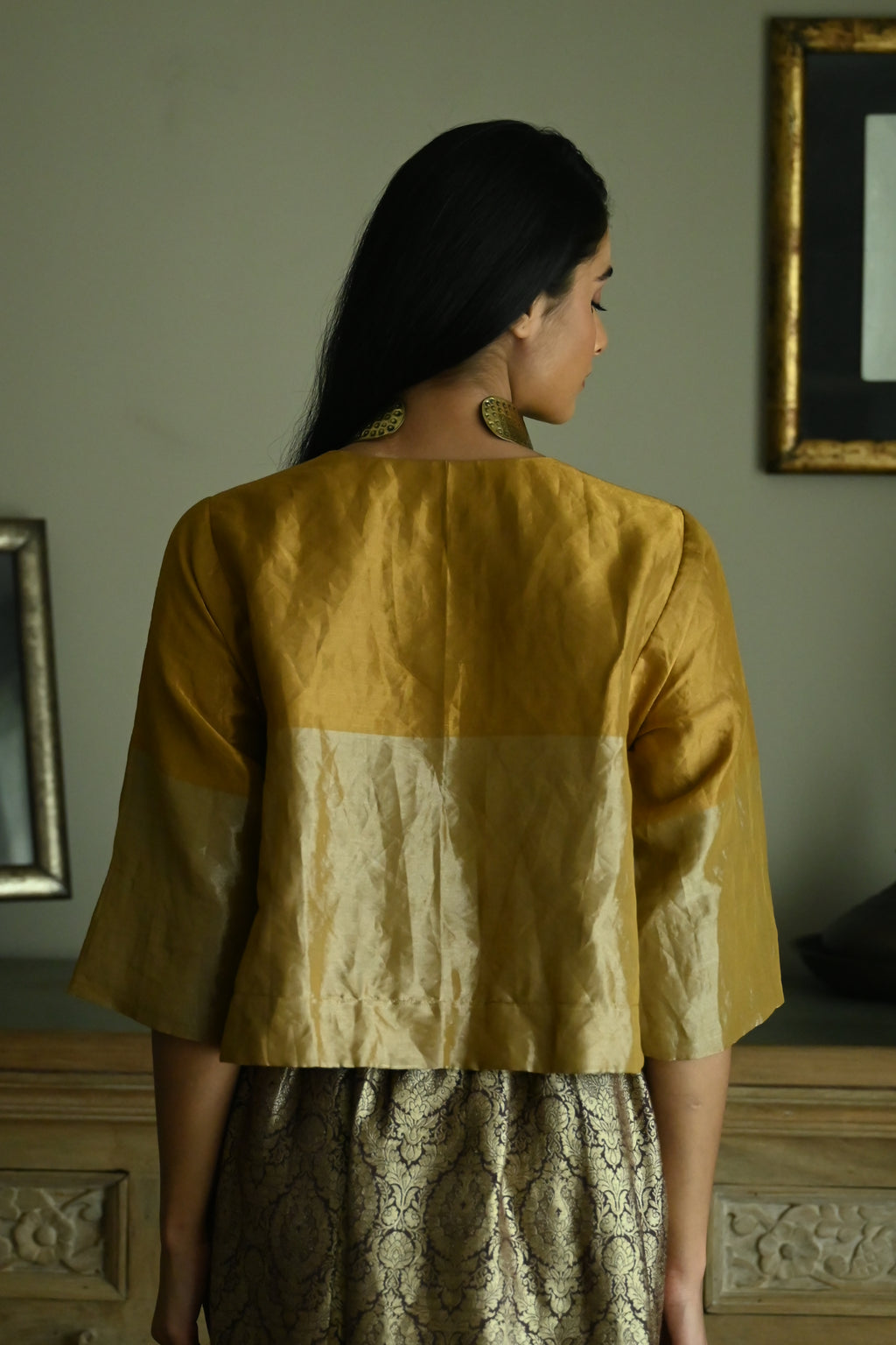 Reshma Blouse in Vintage Gold Tissue