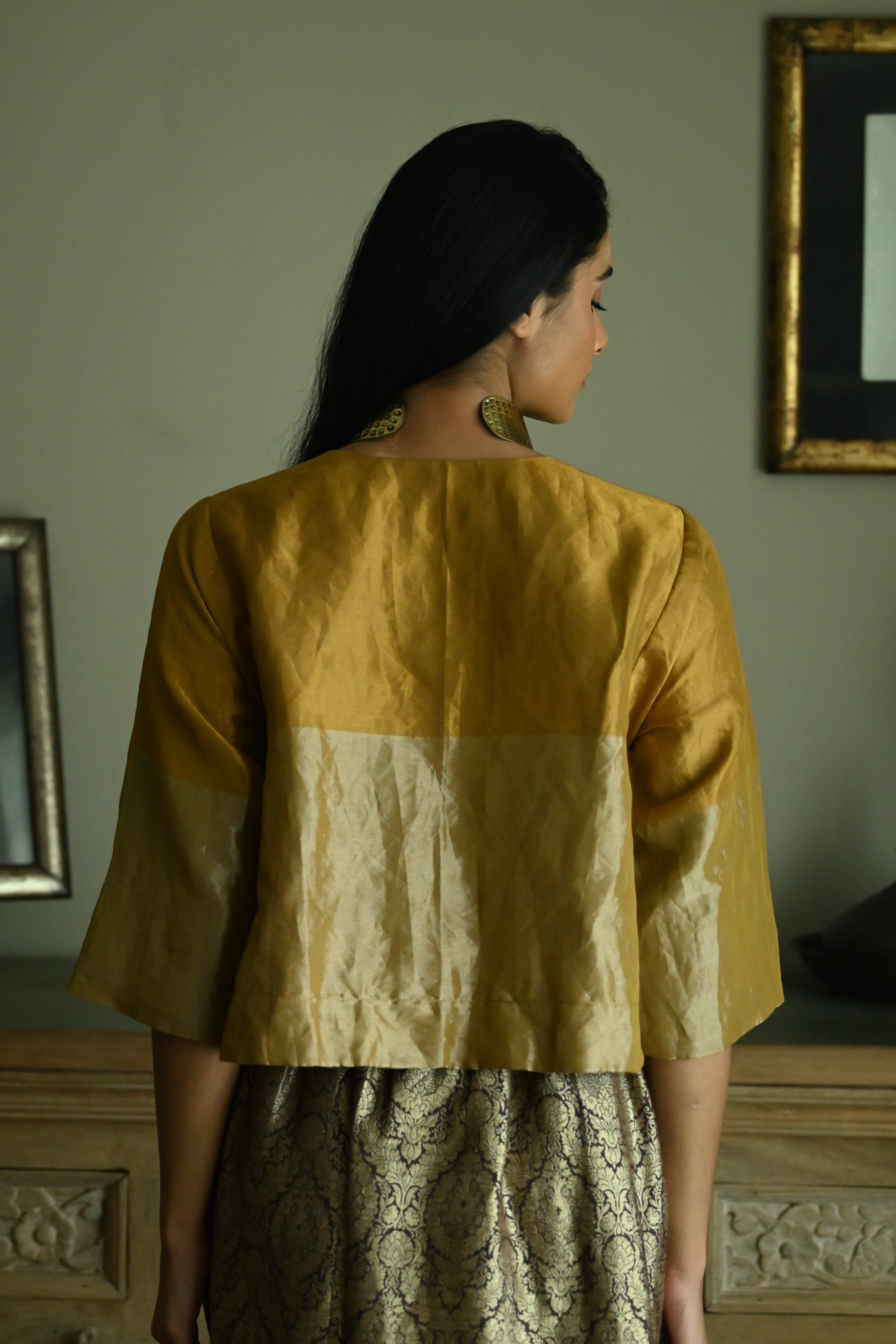Reshma Blouse in Vintage Gold Tissue