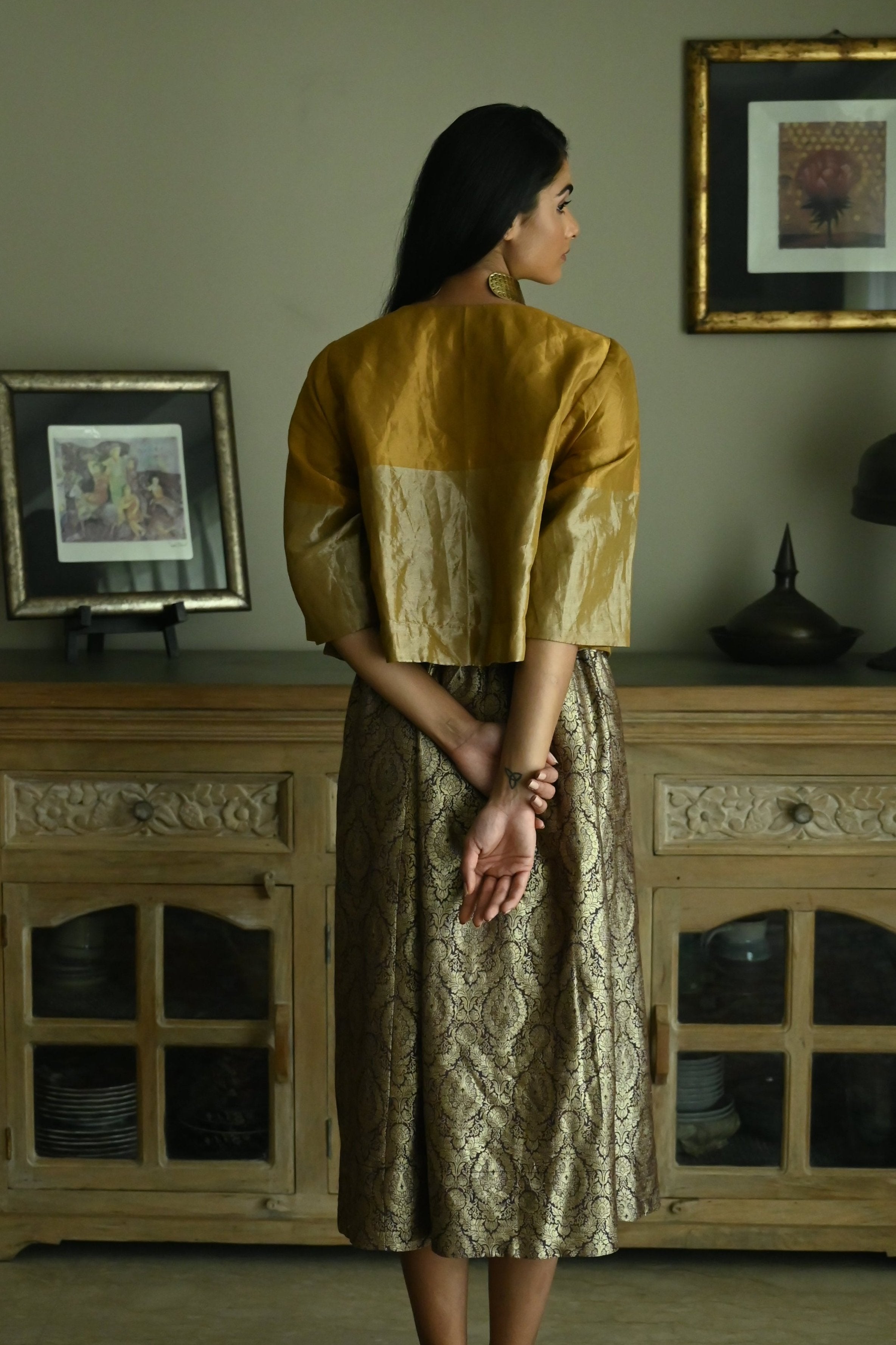 Reshma Blouse in Vintage Gold Tissue