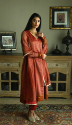 Sameena Dupatta in Red Stripes
