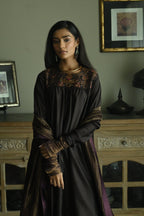 Sameena Dupatta in Plum Stripes