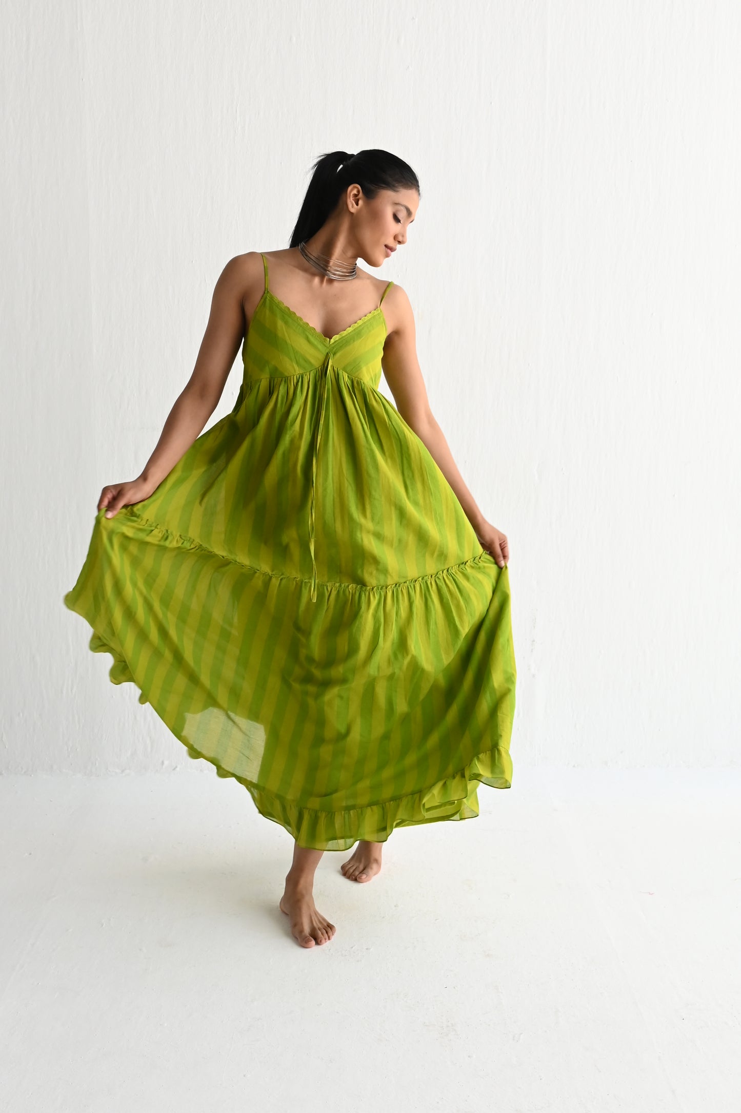 Bavs Maxi in Lime Green Stripes