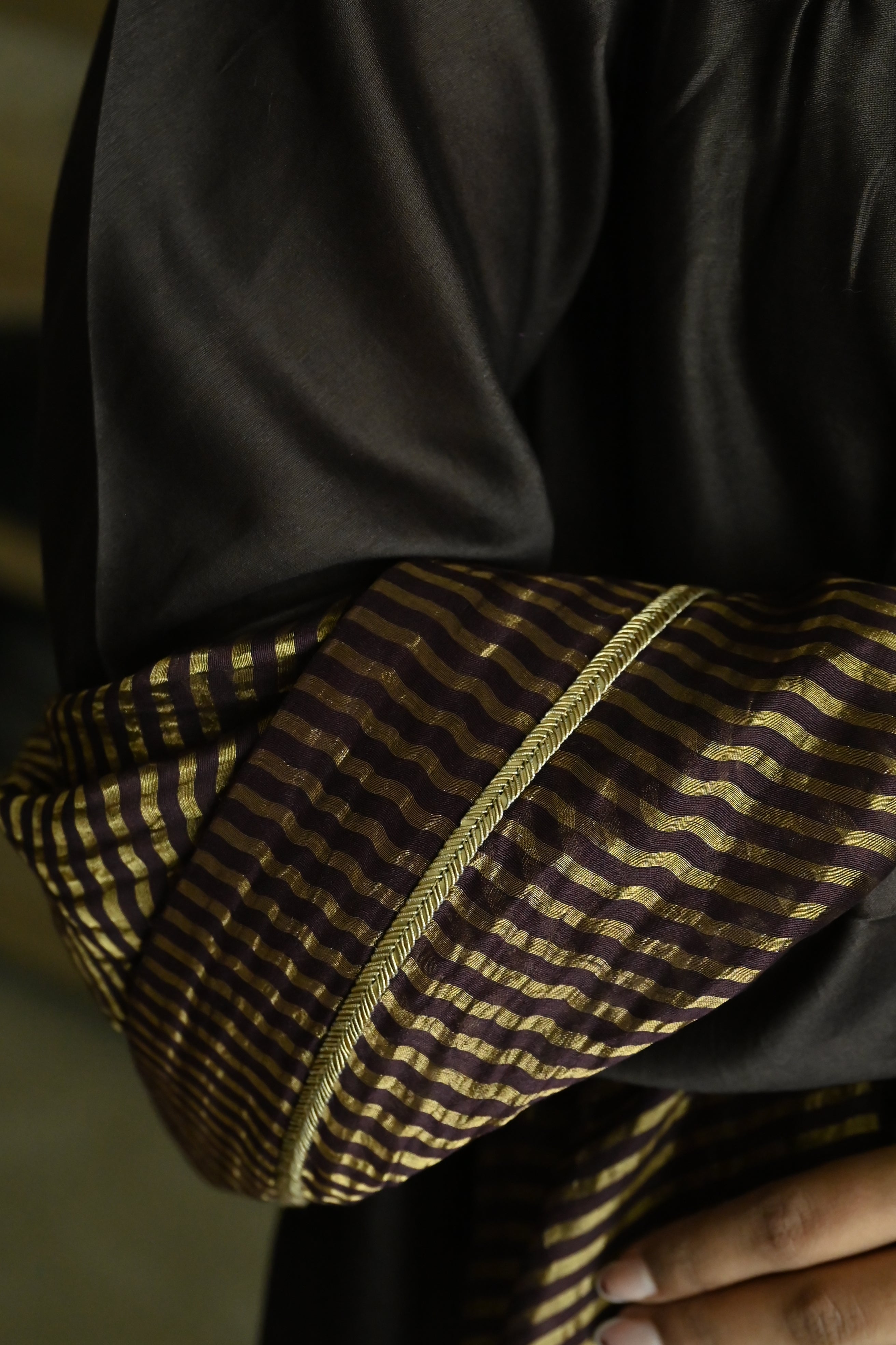 Sameena Dupatta in Plum Stripes