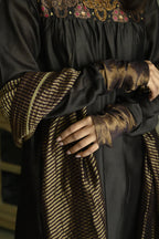 Sameena Dupatta in Plum Stripes