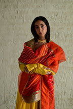 Urmila Leheriya Diagonal Dupatta in Orange