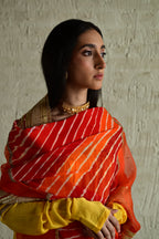 Urmila Leheriya Diagonal Dupatta in Orange