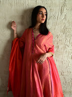 Meera Anarkali Pink Tissue