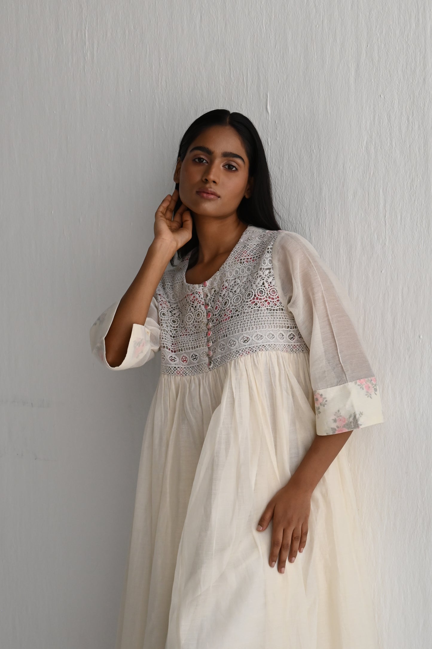 Umrao Anarkali in Ivory with Farsi