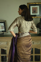 Nina Blouse in Brown Brocade