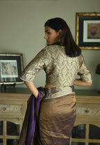 Nina Blouse in Brown Brocade