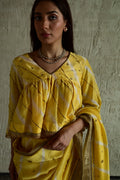 Padma Kediya Blouse in Yellow Leheriya