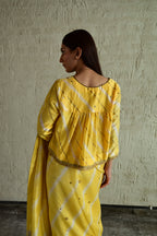 Padma Kediya Blouse in Yellow Leheriya