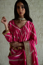 Padma Kediya Blouse in Pink Leheriya