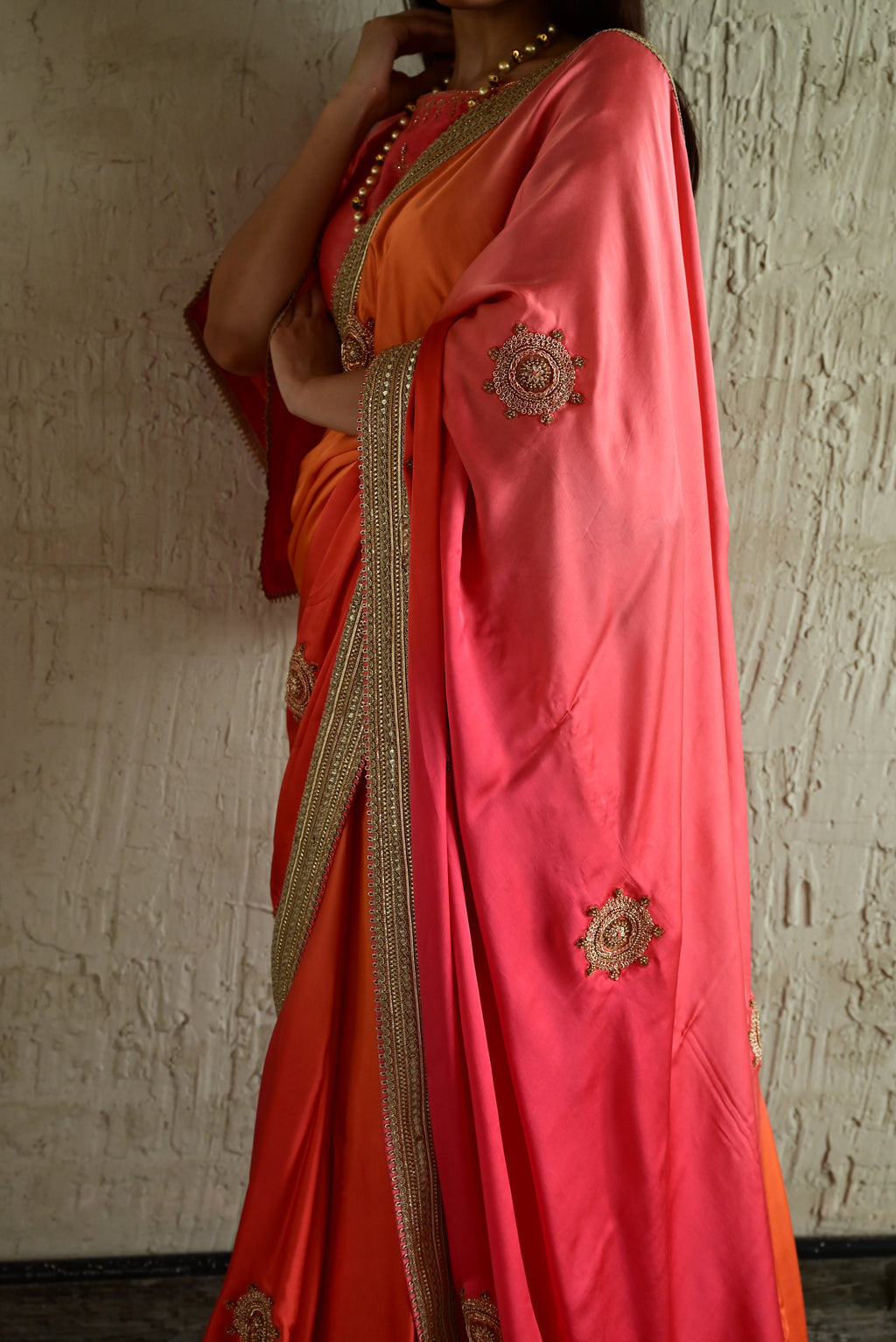 Roop Saree In Pink ombre