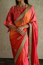 Ghevar ombre Kaftan Blouse in Pink