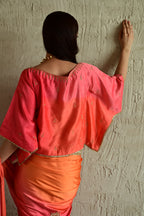 Ghevar ombre Kaftan Blouse in Pink