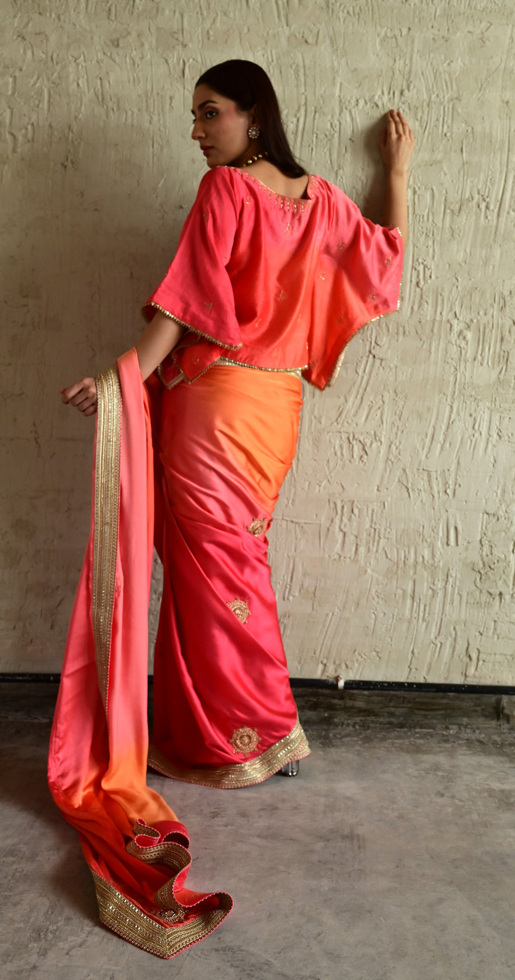 Roop Saree In Pink ombre