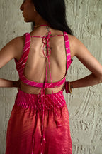 Madhuri Sleeveless Choli in Pink With Pink Garara