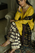 Stole in Plum Zari Stripes Raw Silk