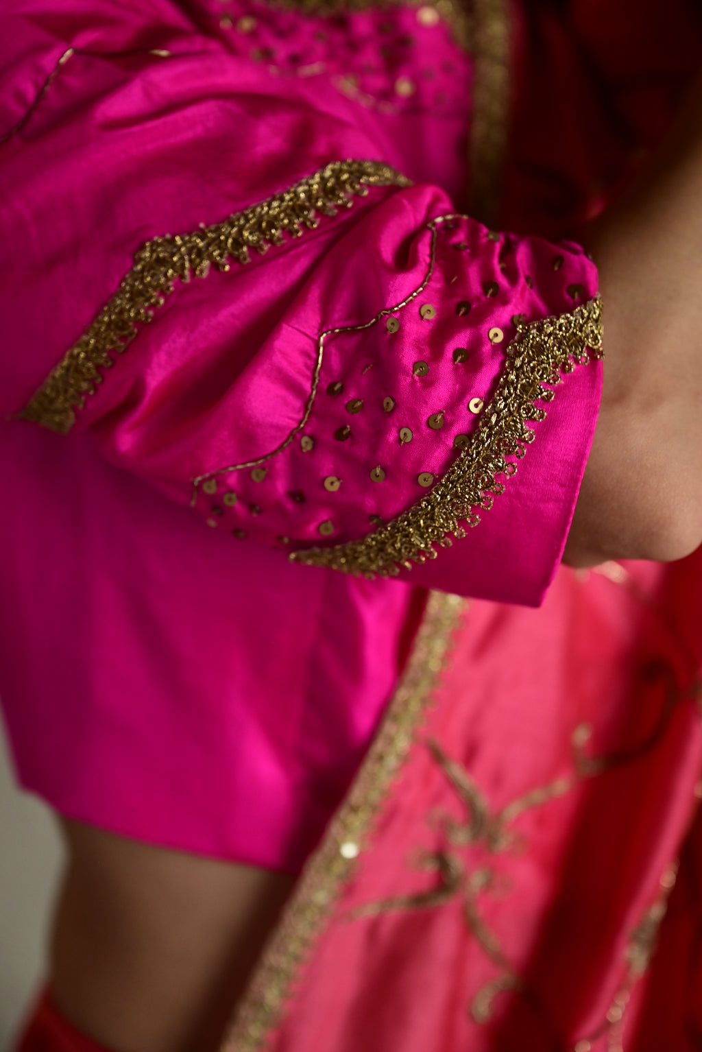Suchitra 2.0 blouse in Hot Pink Silk