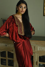 Shabana Top in Red Velvet