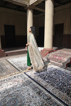 Dupatta in Ivory Handwoven Chanderi Silk with Tissue stripes