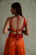 Madhuri Sleeveless Choli With Orange Garara