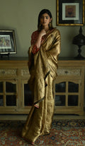 Sona Jaal Saree in Vintage Gold Brocade Tissue